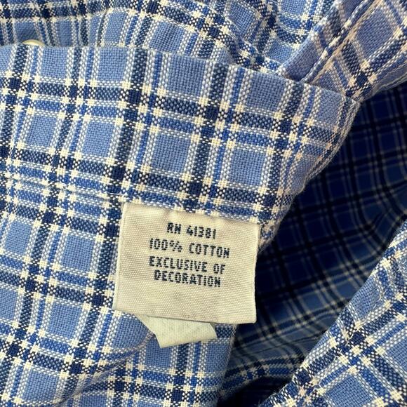 Ralph Lauren Size Medium Shirt Blue Plaid Formal Button Up Workwear Business - Picture 5 of 5